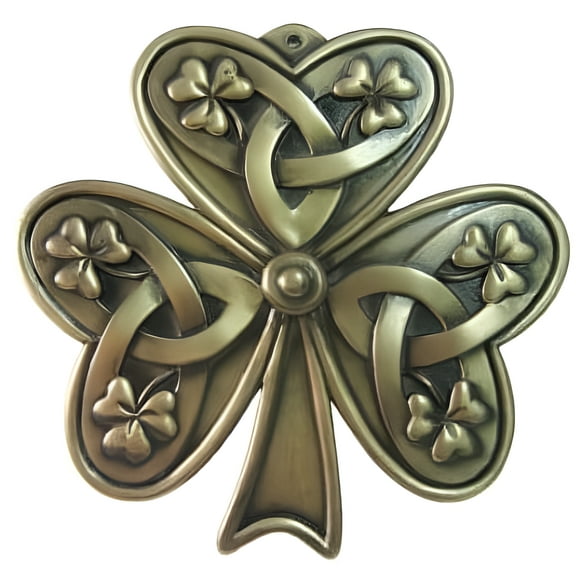 Irish Lucky Shamrock Bronze Plated Wall Plaque 6″x6″ by Royal Tara
