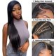 thumbnail image 3 of Peluca de cabello humano natural de 65 cm Peluca con cierre de encaje recto Cabello humano de densidad 180 para mujer negra Pre arrancado con cabello de bebé Color natural, 3 of 5