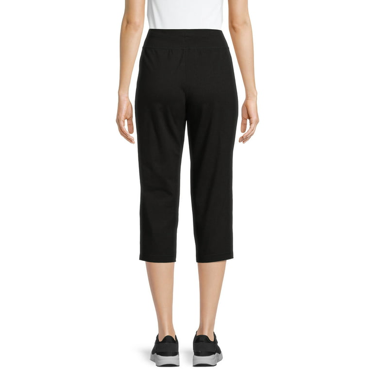 Athletic Works Women's Athleisure Core Knit Capri Pants with Drawstring