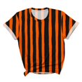 thumbnail image 5 of Women's Striped Halloween Shirts Short Sleeve Crewneck Casual T-Shirts Festive Vertical Stripe Graphic Tops Flattering Fall Holiday Tees, 5 of 5