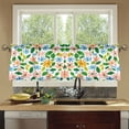 thumbnail image 4 of Yayeee Kitchen Curtains Tier Set of 2 Light Filtering 57"x24" Over Sink Window Panels, Retro Blue Floral, 4 of 7