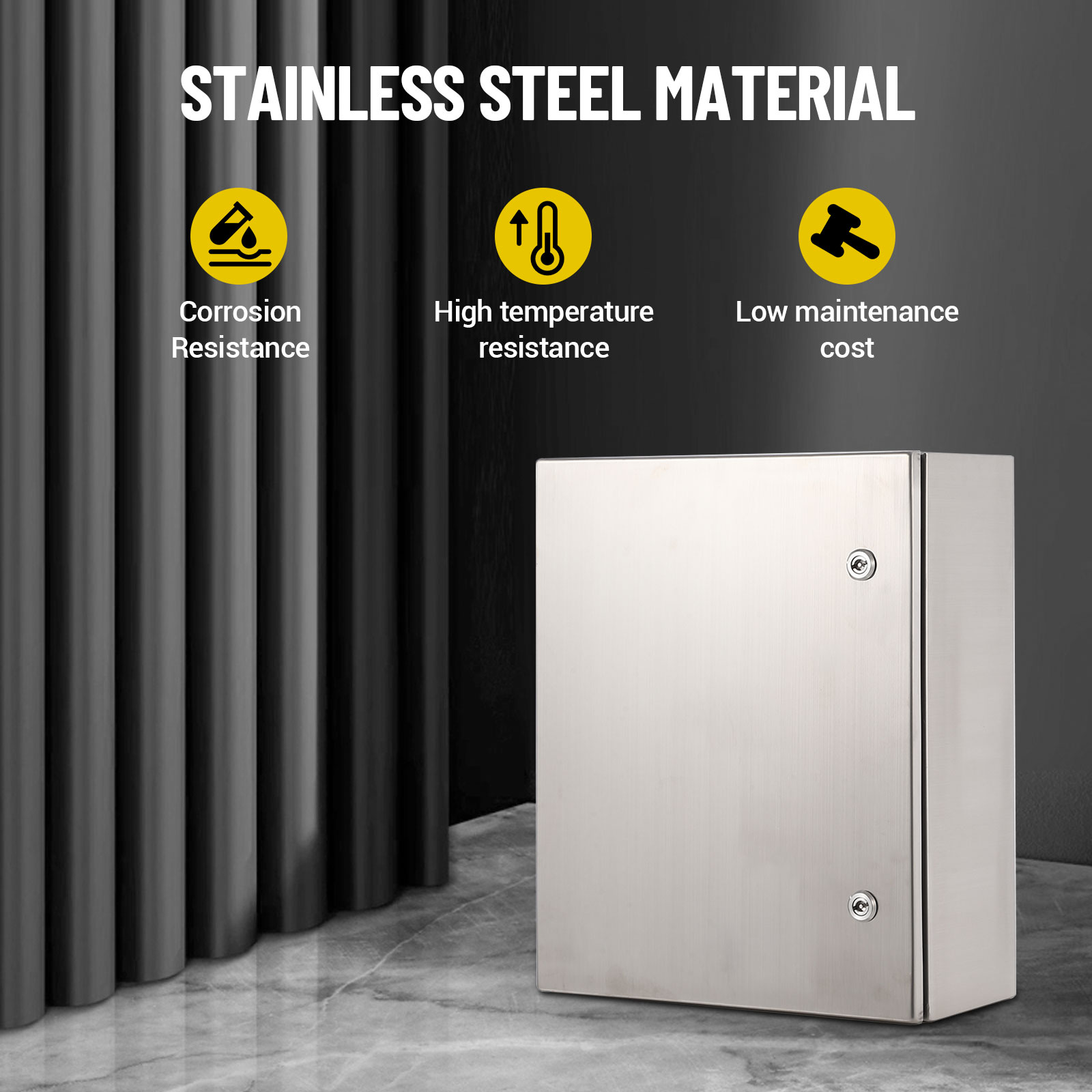 Accreate Stainless Steel Waterproof Electrical Box, IP65 Outdoor/Indoor Junction Enclosure with Mounting Plate & Wall Bracket, 304 Grade Weatherproof Enclosure