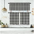 thumbnail image 4 of Buffalo Check Tiers and Valances Set Black and White Farmhouse Kitchen Window Curtain Rod Pocket Window Treatment Decor Curtain, 4 of 6