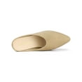 thumbnail image 4 of BLISSFUL STEP Women's Slides Block High Heels Slip on Pointed Toe Slide Mules Beige 6.5, 4 of 8