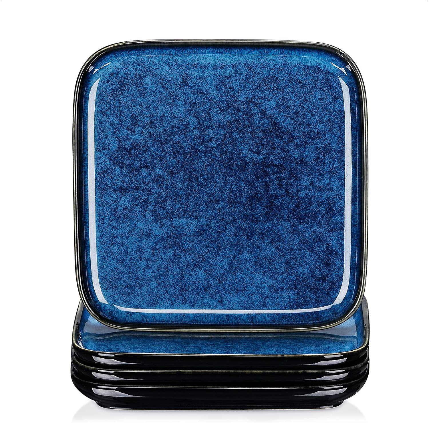 vancasso Series Stern, Stoneware Dessert Plate Sets, 4 Piece Dinnerware