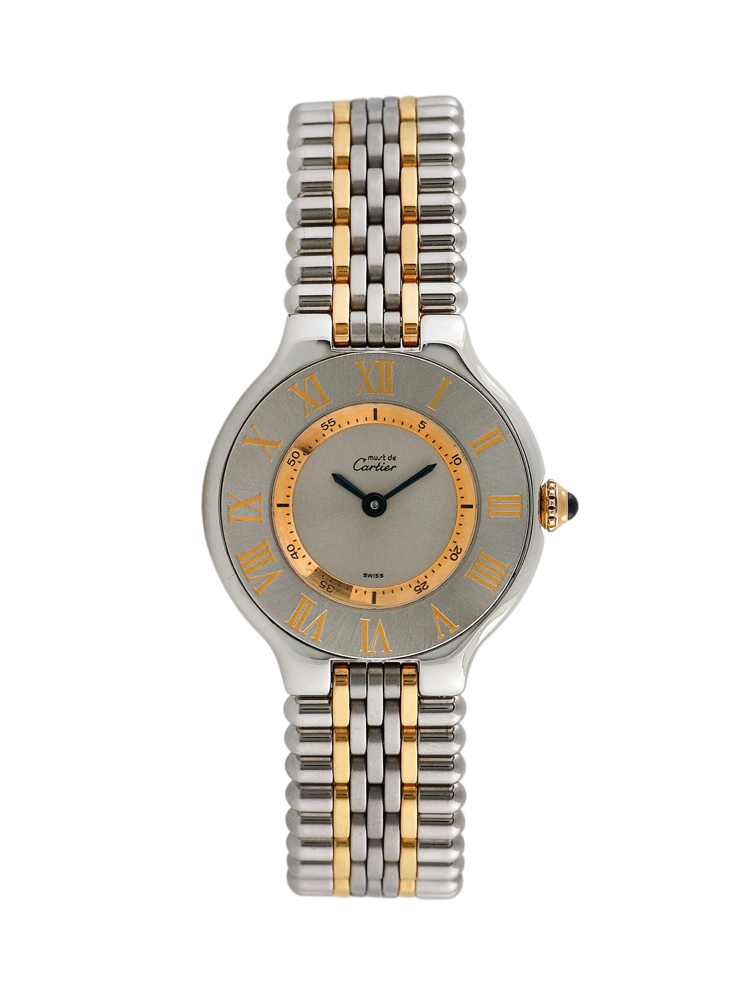 Pre-Owned Cartier Women's Must de 28mm Stainless Steel and Gold Vermeil Wristwatch