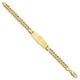 thumbnail image 2 of Real 14kt Yellow Gold Flat Curb Link Soft Diamond Shape ID Chain Bracelet; 8 inch; for Adults and Teens; for Women and Men, 2 of 3