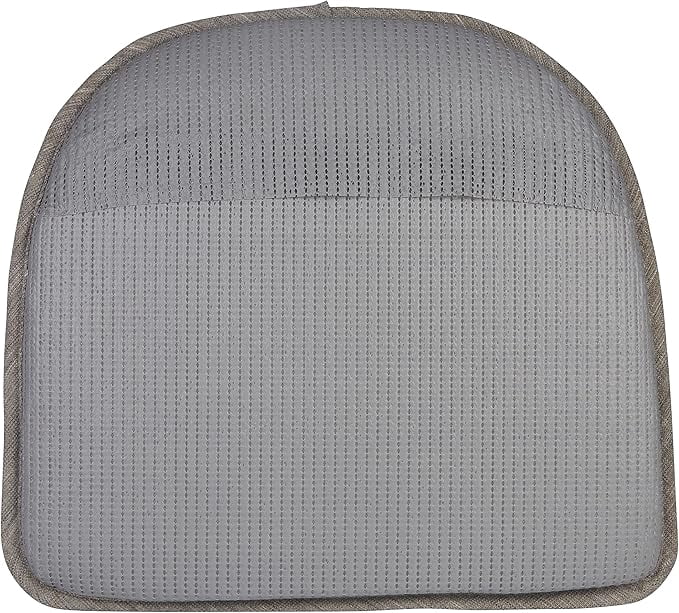 The Gripper Non Slip Chair Cushions, Soft & Comfortable Seat Pad, for Kitchen, Dining or Office, 4 Count, Steel Gray