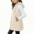 thumbnail image 4 of PINQI Teen Girls Long Hooded Puffer Vest Quilted Lightweight Oversized Zip up Sleeveless Jackets Youth Kids down Coats, 4 of 7