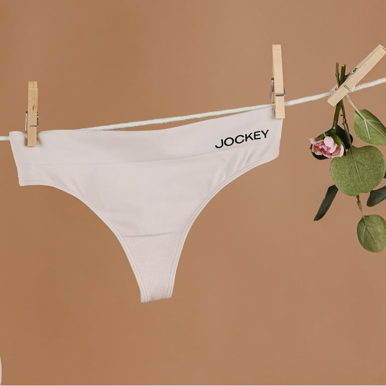 Jockey® Essentials Women's Seamfree® Eco Thong Underwear, No Line Panties,  3 Pack, Sizes Small-3XL, 5330