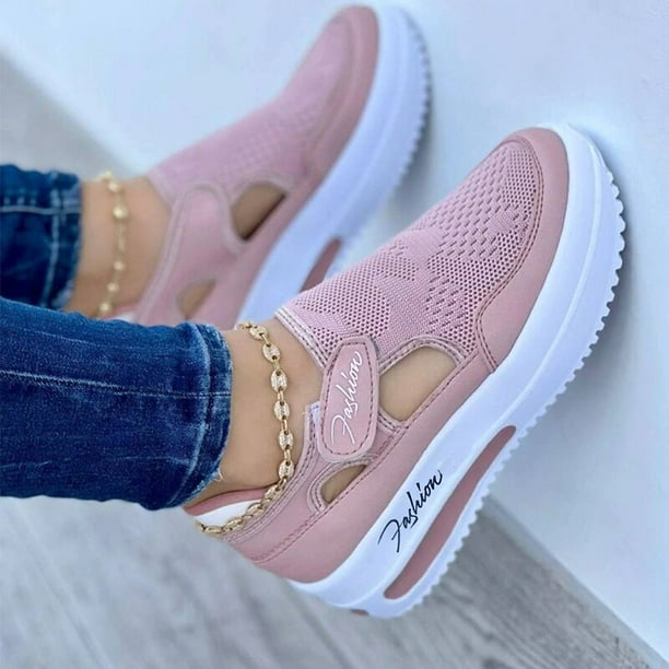 Zapatillas de deporte para mujer zapatos informales para correr para mujer zapatos de plataforma para mujer zapatos deportivos comodos transpirables de malla para mujer tenis Tan Jianjun unisex Bodega...