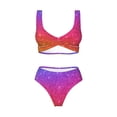 thumbnail image 4 of Rocae Holiday Shiny for Bikini Set for Women Two Piece Sexy High Swimsuits Split Crossover Bikini Large, 4 of 9