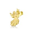 thumbnail image 5 of Wellingsale Ladies 14k Yellow Gold Polished Fancy Angel Stud Earrings (7 X 13mm), 5 of 7