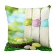 thumbnail image 1 of EREHome Art Easter Eggs Hanging On Fence Pillow Case Cover Set 20x20 Inch, 1 of 1