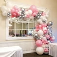 thumbnail image 3 of Pink and Silver Balloon, 60 Pcs 12 Inches Pastel Pink White Confetti Balloons for Girls Kids Birthday Wedding Baby Shower Graduation, 3 of 14