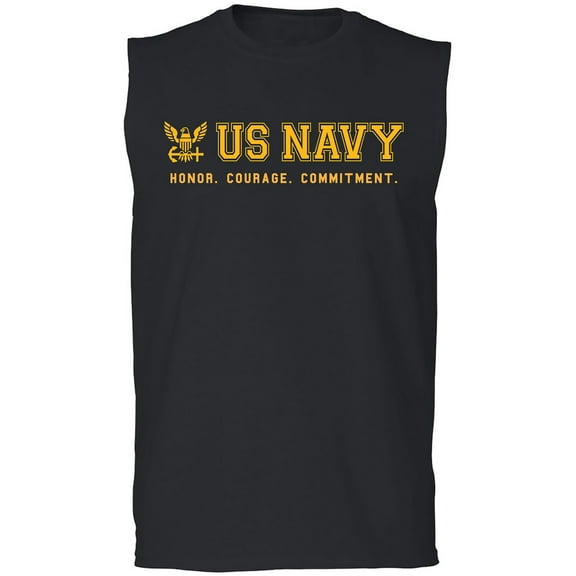 US Navy Honor Courage Commitment Adult Sleeveless Tee