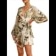 thumbnail image 2 of Vestido Corto Femenino de con Estampado Floral, Larga, Corte A, Cuello Cruzado, Espalda Anudada Verde XL, 2 of 9