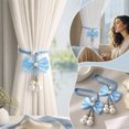thumbnail image 6 of COM1950s Curtain Tiebacks with Bow and Bead Accents, Decorative Curtain Holdbacks for Window, Adjustable Tie Backs for Living Room, Bedroom, 6 of 7