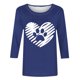 thumbnail image 3 of Tops de Cuello Redondo para las Mujeres Moda Impresa 3/4 Mangas Blusa Casual Top, Estante de Imitación, 3 of 5