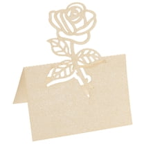 Table Name Place Cards,50Pack Rose Cut Design Blank Card Beige