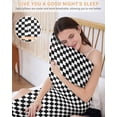 thumbnail image 5 of Body Pillow Pillowcase, Modern Buffalo Check Gingham Art Silk Pillowcases for Hair and Skin with Zipper, Black White Plaid Soft Breathable Cooling Pillow Cover for Women, 20 x 40 Inches, 5 of 6