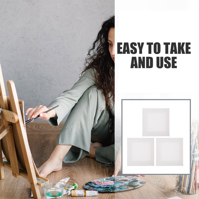 OUNONA 4Pcs Professional Canvas Panel Board White Cloth and Wood Material for Painting Scenes