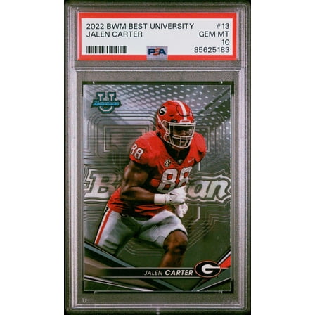 Graded 2022 Topps Bowman Best University Jalen Carter #13 Rookie RC Football Card PSA 10