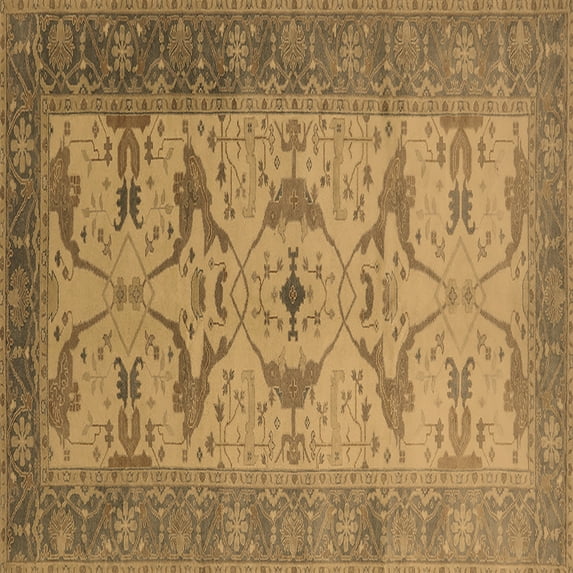 Ahgly Company Indoor Square Oriental Brown Traditional Area Rugs, 4' Square