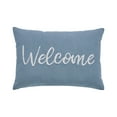 thumbnail image 2 of VCNY Home Welcome 14" x 20" Stone Blue Sentiment Embroidered Cotton Decorative Pillow, 2 of 5
