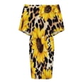 thumbnail image 4 of Leopard Sunflower Women's Off The Shoulder Ruffles Summer Wedding Guest Loose Casual Party Beach Dress, 4 of 9