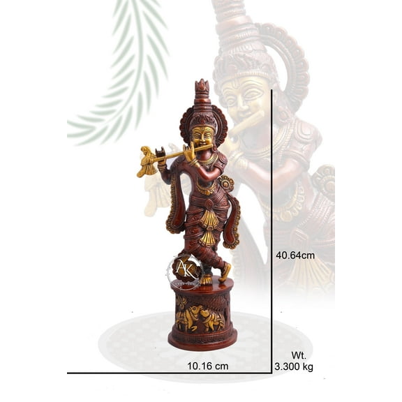 Lord Krishna Statue, 25 cm Bonded Bronze Krishna Statue, Gopal Statue, Hindu God of Love, Shri Krishn Murti, Marriage, Anniversary, birthday
