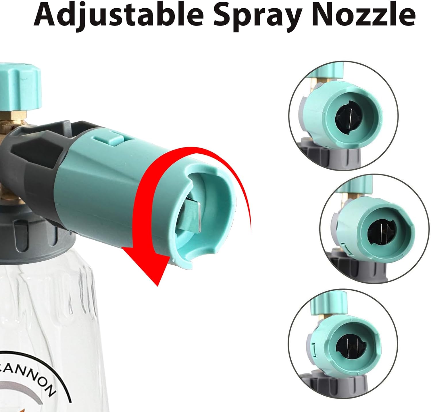 Foam Cannon, adjustable snow foam lance transparent body, with a 1/4 inch quick connector professional car foam sprayer, 4000, 1