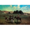 thumbnail image 2 of Pissarro, Camille 18x13 Gold Ornate Wood Framed with Double Matting Museum Art Print Titled - Donkey ride in La Roche-Guyon, 2 of 4
