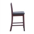 thumbnail image 4 of Linon Triena Wood Soho Ladder Back Faux Leather Seat 25" Counter Stool in Merlot, 4 of 14