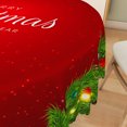 thumbnail image 4 of Duangreer Retro Red Christmas Round Tablecloth, Xmas Branches Decoration, Waterproof Wrinkle Resistant, Table Cover for Holiday Party, Dining, Indoor and Outdoor, 60''Round, 4 of 6