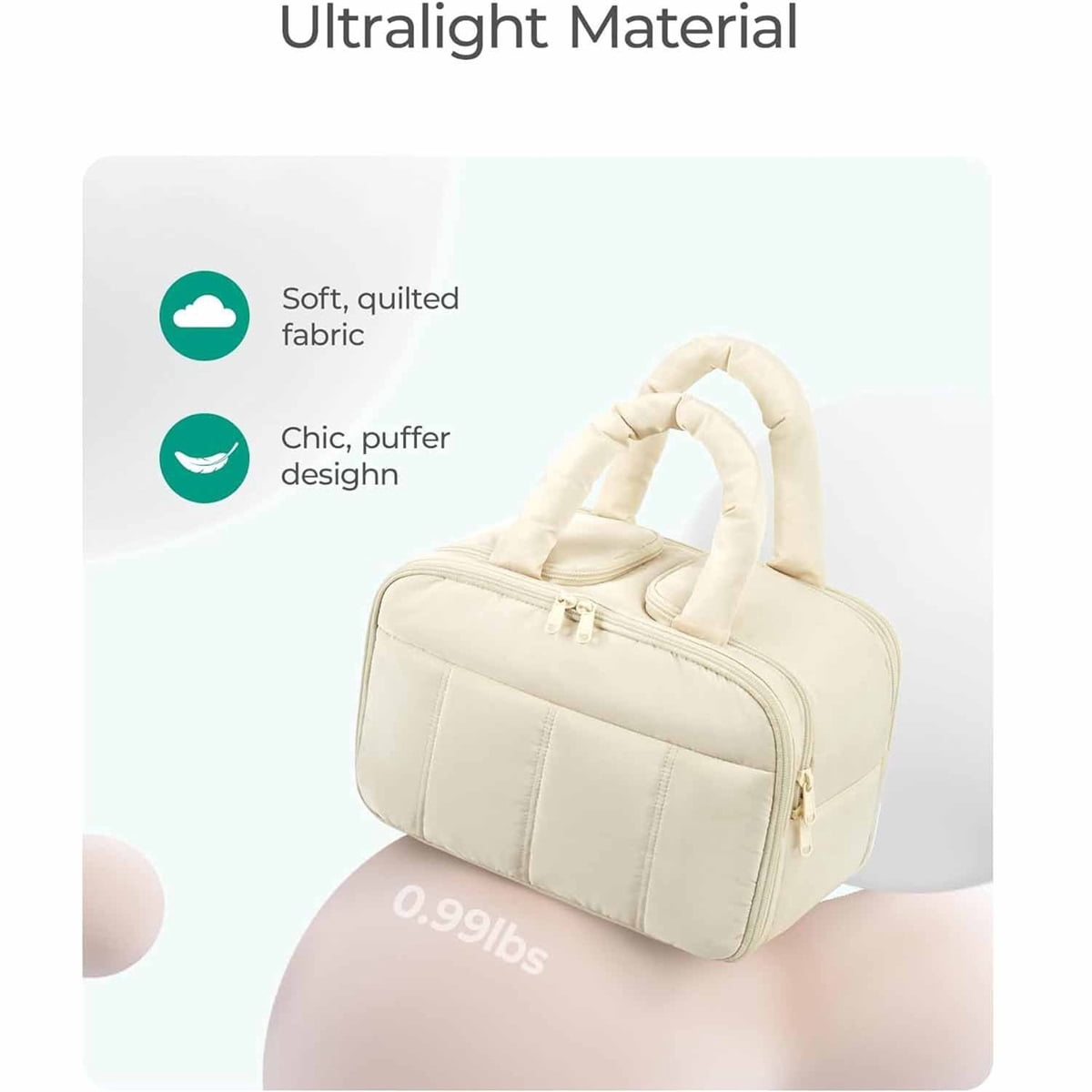 Luxury Travel Toiletry Bag, Puffy Large Toiletry Bag for Women, Lightweight Cosmetic Makeup Bag Organizer with Handle for Traveling, Accessories, Essentials, Toiletries
