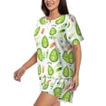 thumbnail image 2 of Rocae Kawaii Avocado for Two Piece Sleepwear Pajamas Sets for Women Soft Short-Sleeved Pjs with Lounge Shorts Medium, 2 of 9