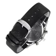 thumbnail image 3 of Reloj de pulsera North 6009 de cuerpo color plateado, analógico, para hombre, fondo negro, con correa de cuero color negro, agujas color plateado, dial blanco y plateado, subesferas color negro,, 3 of 8