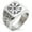 Silver, variant on Stainless Steel Vegvisir Viking Compass Geometric Pattern Biker Style Polished Ring