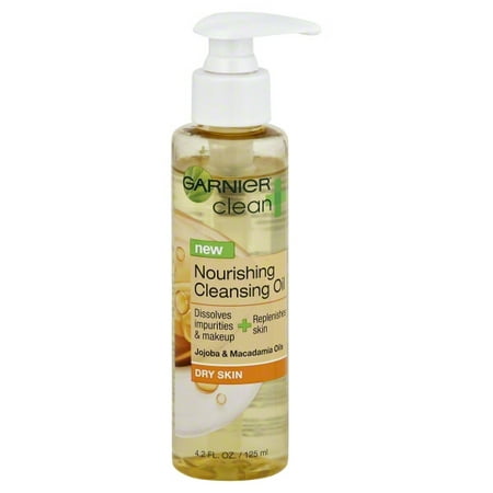 Garnier Clean + Nourishing Cleansing Oil for Dry Skin, 4.2 fl (Best Way To Clean Oily Skin)