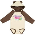 thumbnail image 3 of Inktastic Mermaid Vibes with Tail and Seashell Girls Long Sleeve Baby Bodysuit, 3 of 5