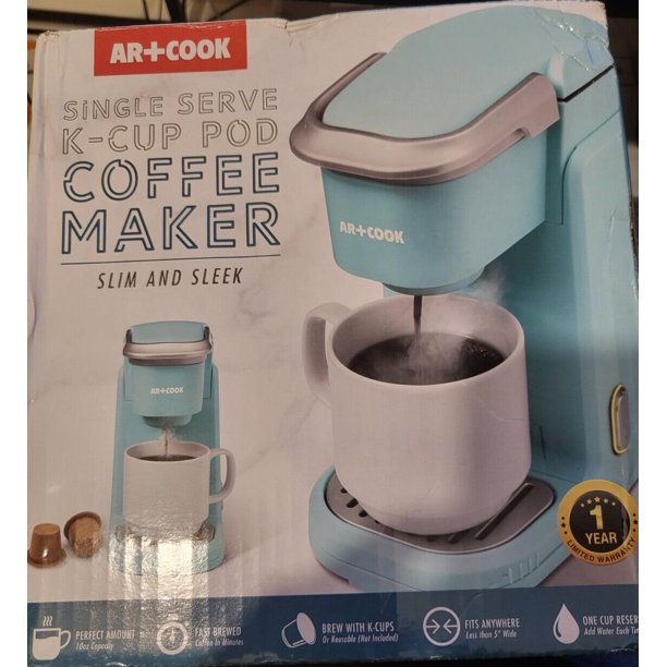 Ar+Cook Single Serve KCup Coffee Maker, 10oz Blue