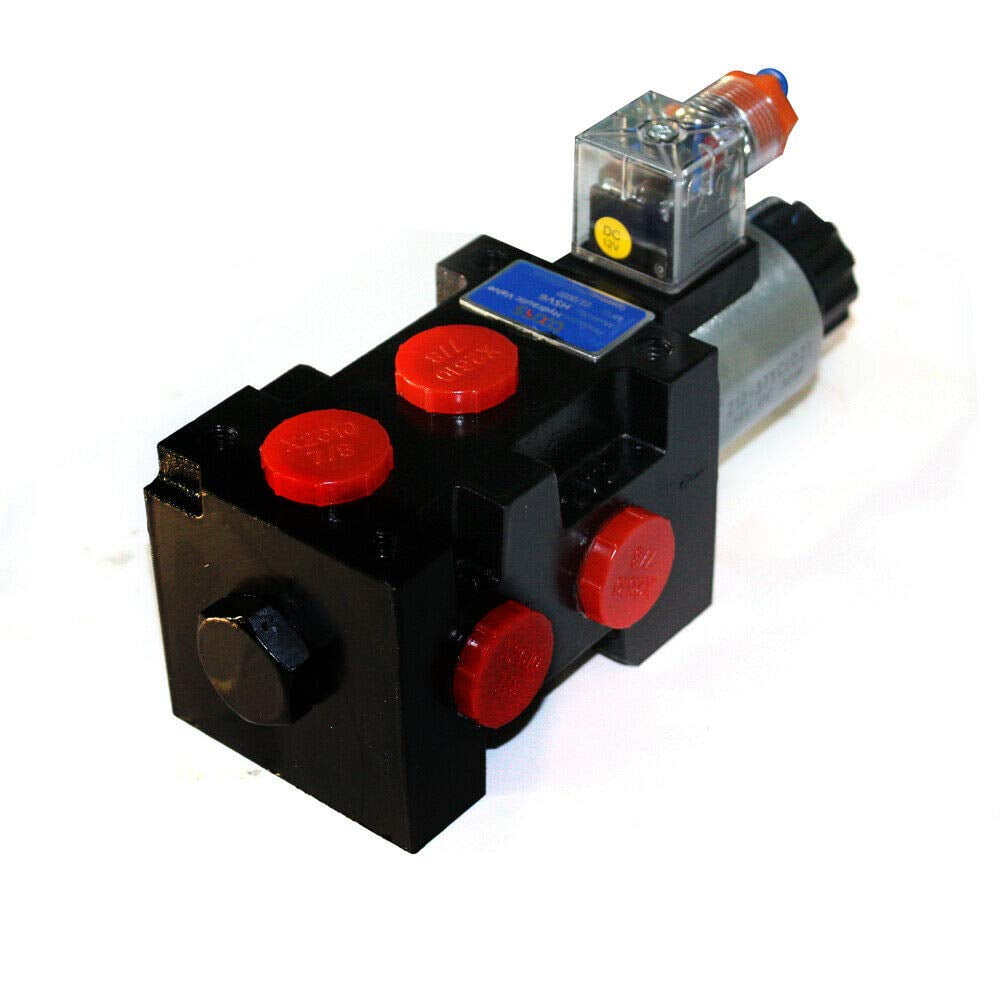 Buy Hydraulic Solenoid Selector/Diverter Valve, 13 GPM, 12V DC,6 Port,10 SAE (3/416) Thread