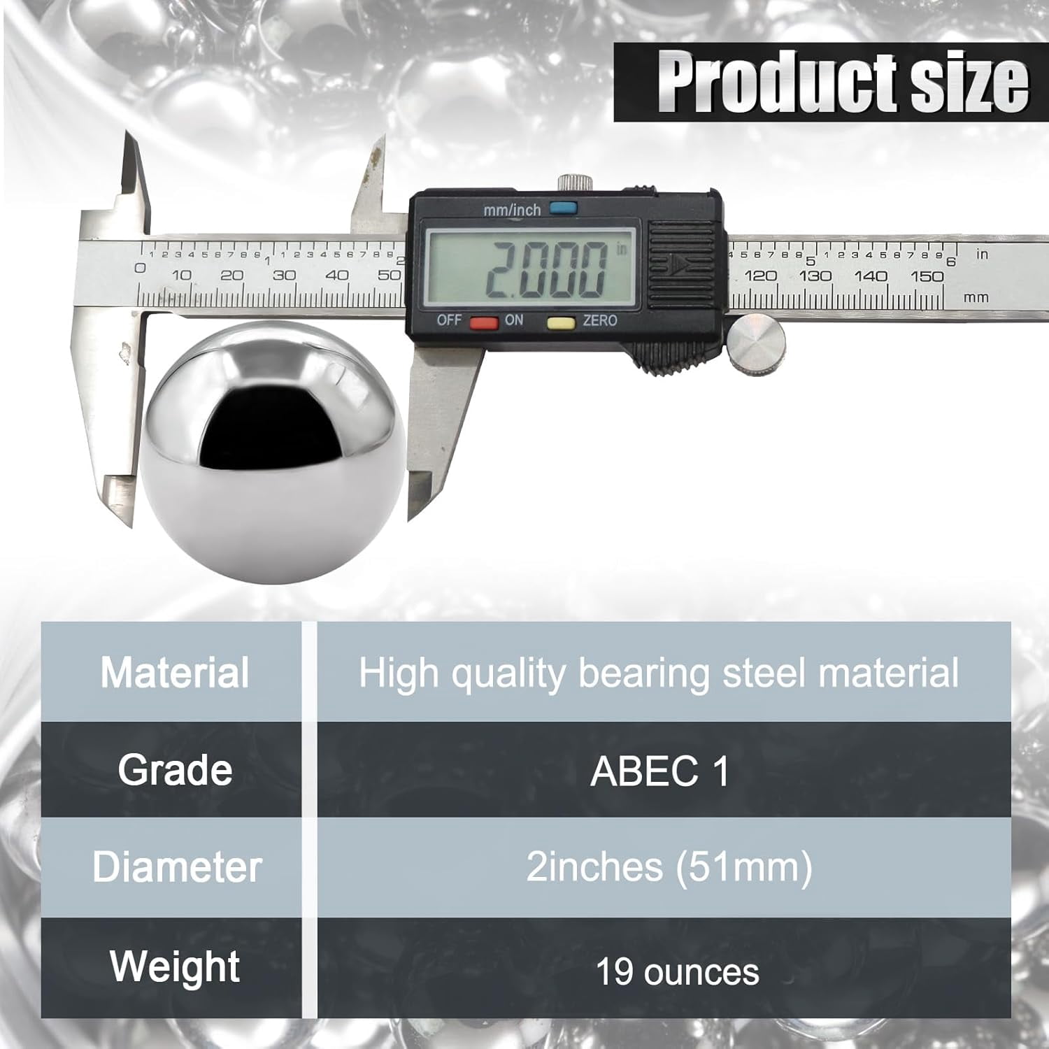 4 Pieces 2 Inch Chrome Steel Bearing Balls, 51mm Precision Steel Balls for Bicycle Bearings