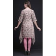thumbnail image 4 of Bimba Pink Leaves & Cardamine Floral Printed Asymmetrical Kurti Tops For Women Indian Summer Dress Tunic XXX-Large, 4 of 6