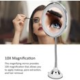 thumbnail image 2 of Milltrip 10X Magnifying Mirror with Light Makeup Mirror with Lights LED Lighted Makeup Mirror Vanity Mirror with Lights Flexible Gooseneck Mirror with Lights with Powerful Suction Cup, 2 of 8