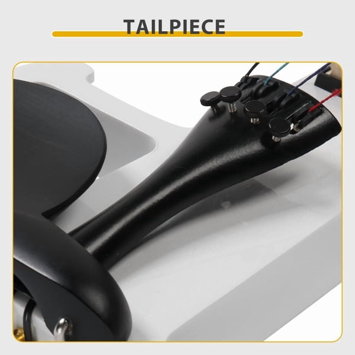 Full Size 4/4 Bunnel Edge Electric Silent Violin Set - White Finish with Case, Bow, Rosin & Headphone Connection