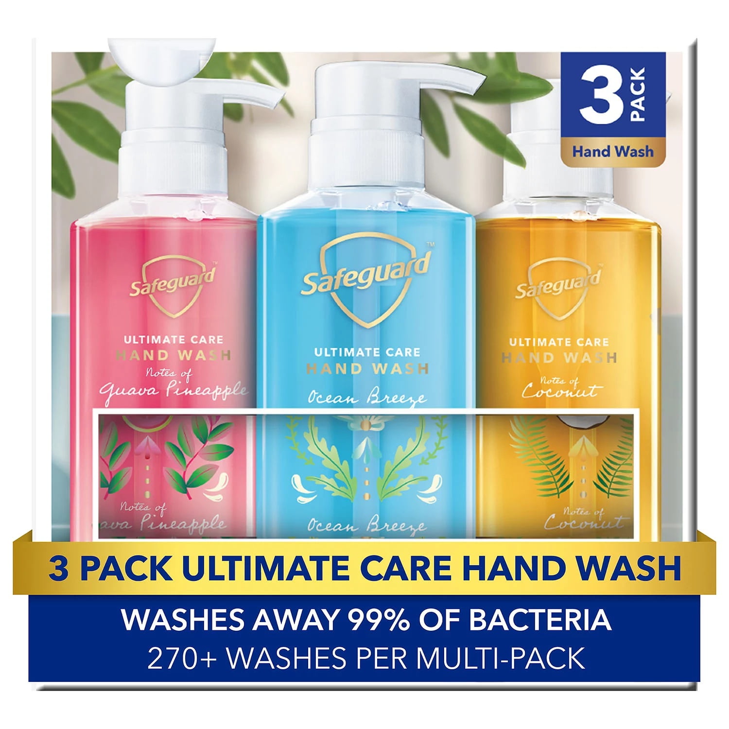Safeguard Ultimate Care Hand Wash, Variety Pack, 15.5 Fluid Ounce (Pack of 3)