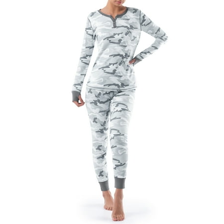 

Fruit of the Loom Women s and Women s Plus Thermal Henley Top & Bottom Set 2-Piece