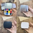 thumbnail image 6 of Travel Watercolor Paint Box with Lid 12 Well Metal Paint Storage Box Portable Watercolor Paint Mixing Tray For Artist, 6 of 8